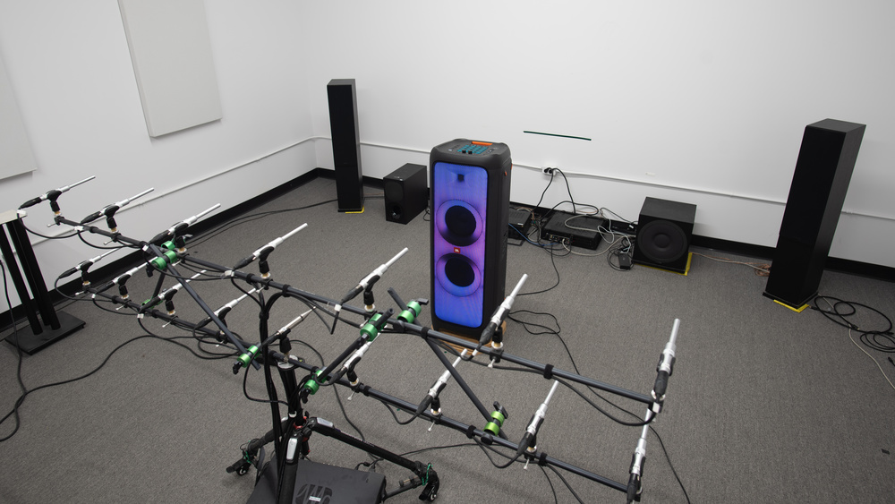 The JBL PartyBox 1000 during testing.
