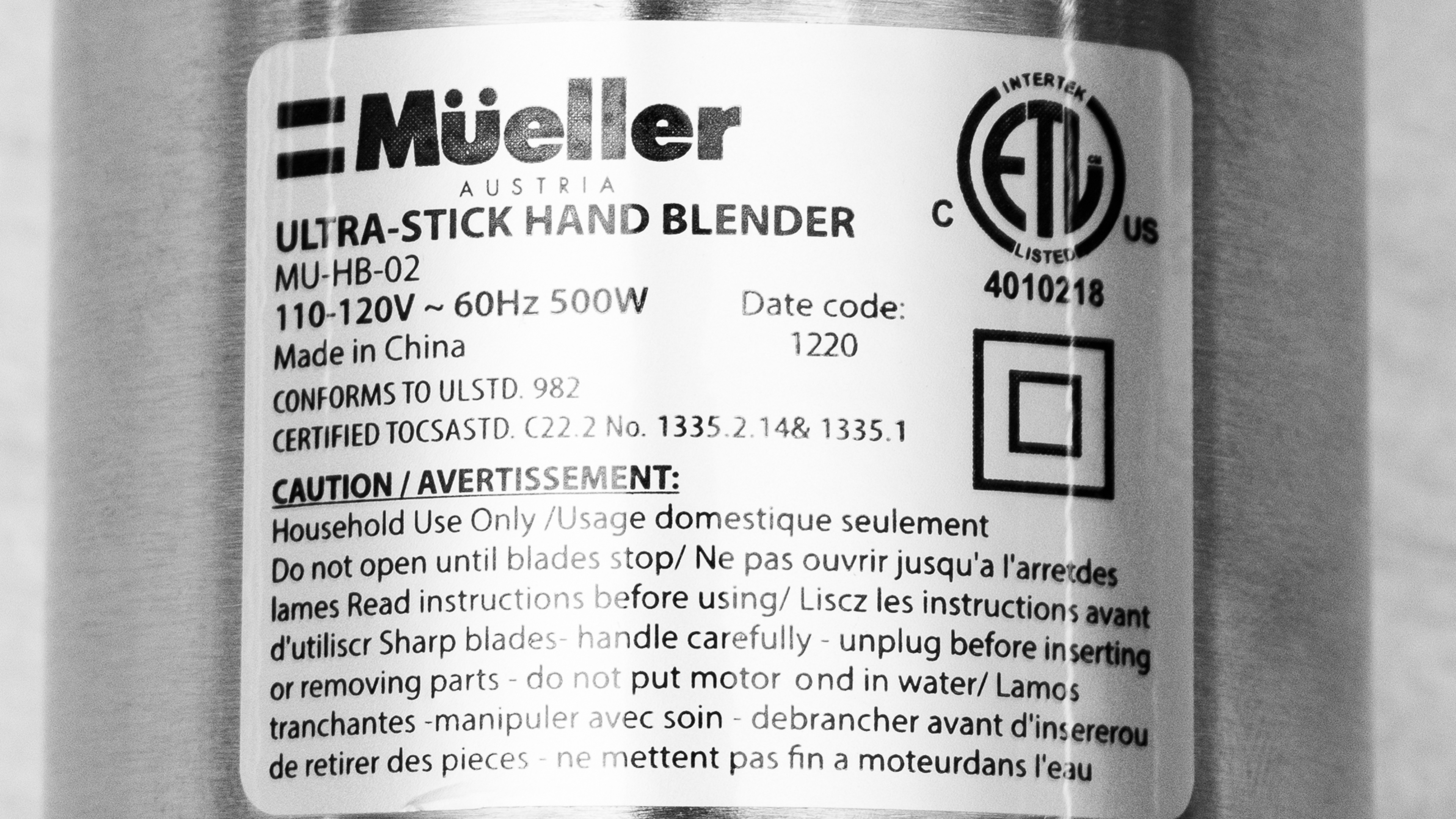 Mueller Immersion Blender Ultra-Stick MU-HB-02, 500W 9-Speed