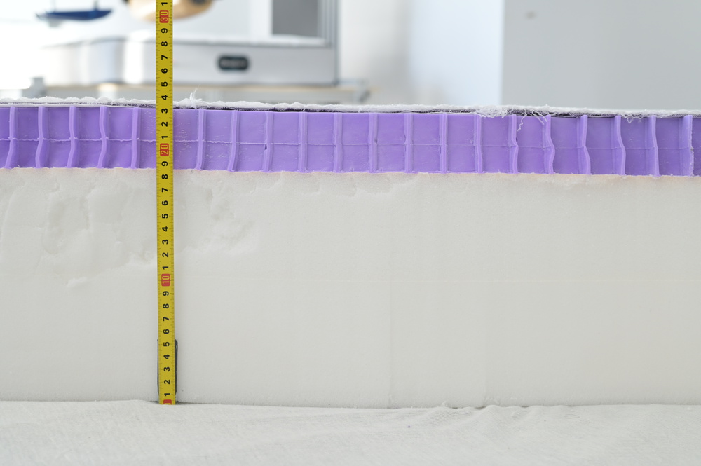 A cross-section of the Purple Mattress (Unit 1).