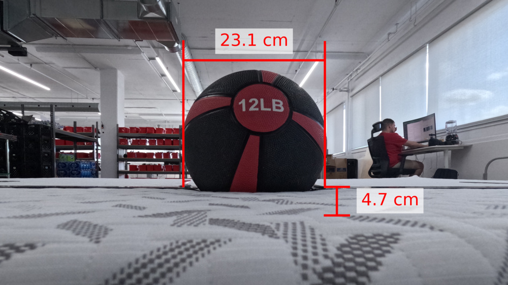 A photo of the Nectar Classic mattress during our sinking & contouring test, showing its high contouring level.