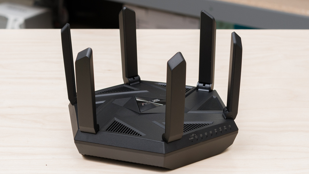 The ASUS RT-AXE7800, a Wi-Fi 6E router.