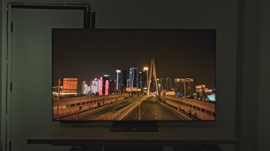 Yellow skyscraper photo on the TCL 65QM8K.