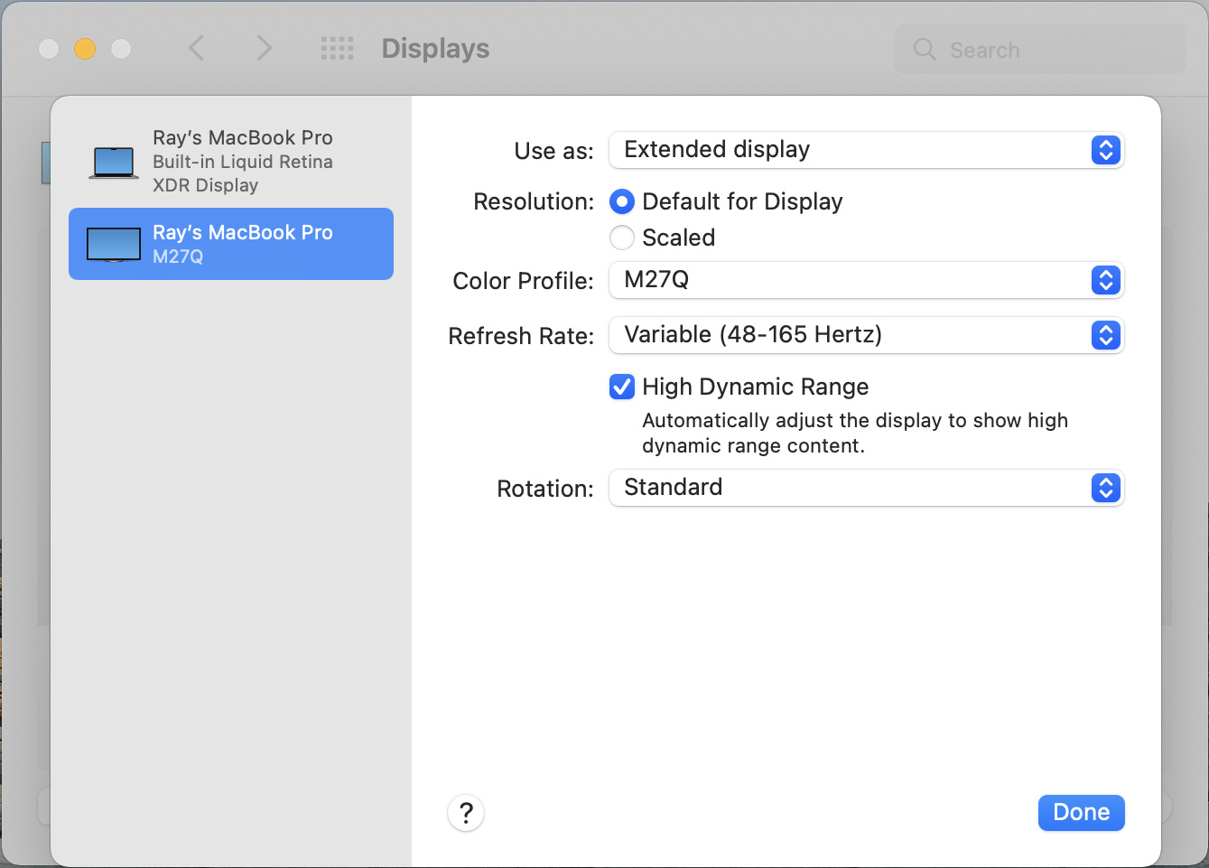 macOS screenshot - Gigabyte M27Q